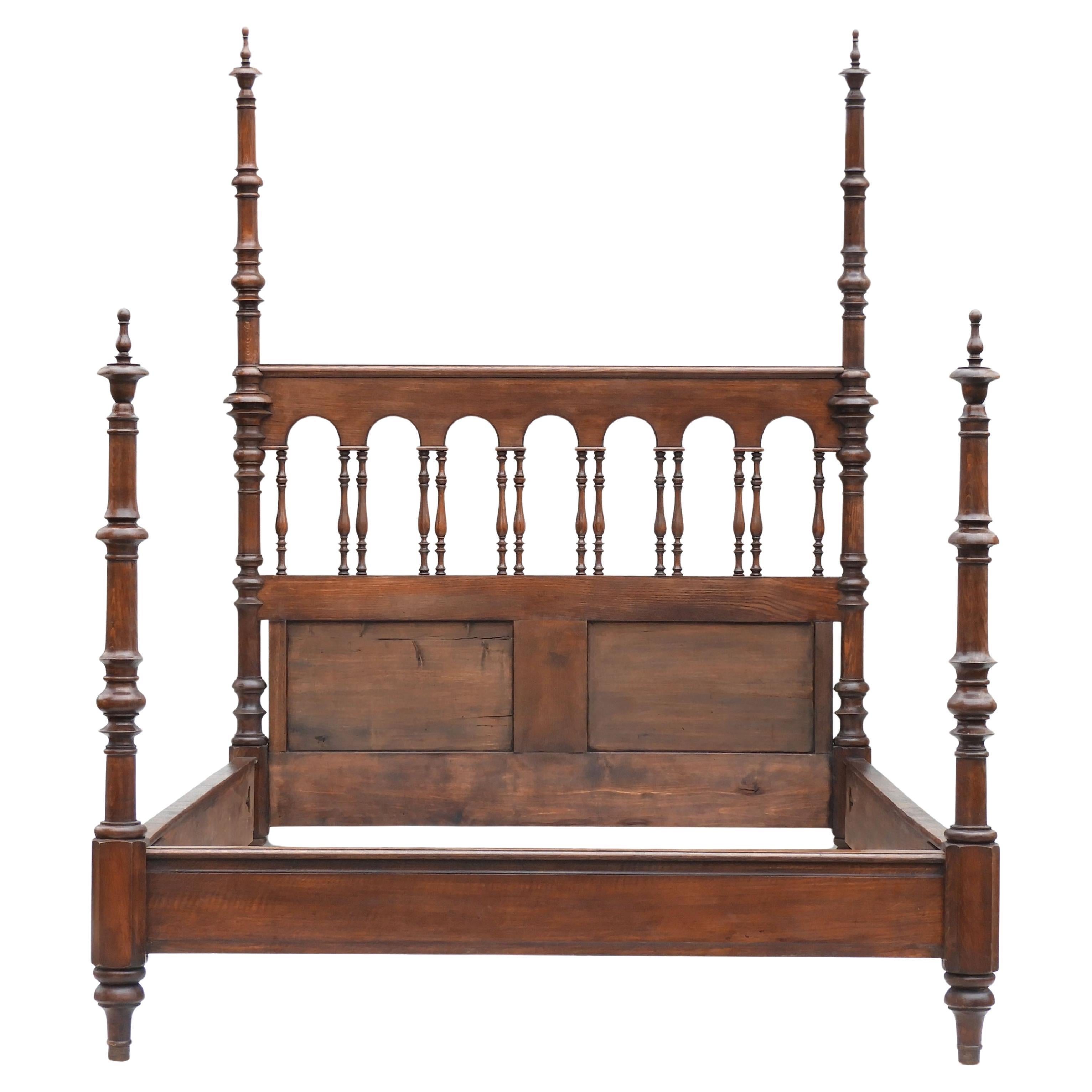 Antique Four Post Bed, 19th Century France