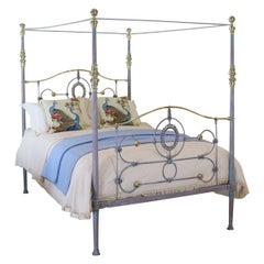 Antique Four-Poster Bed in Blue Verdigris, M4P30