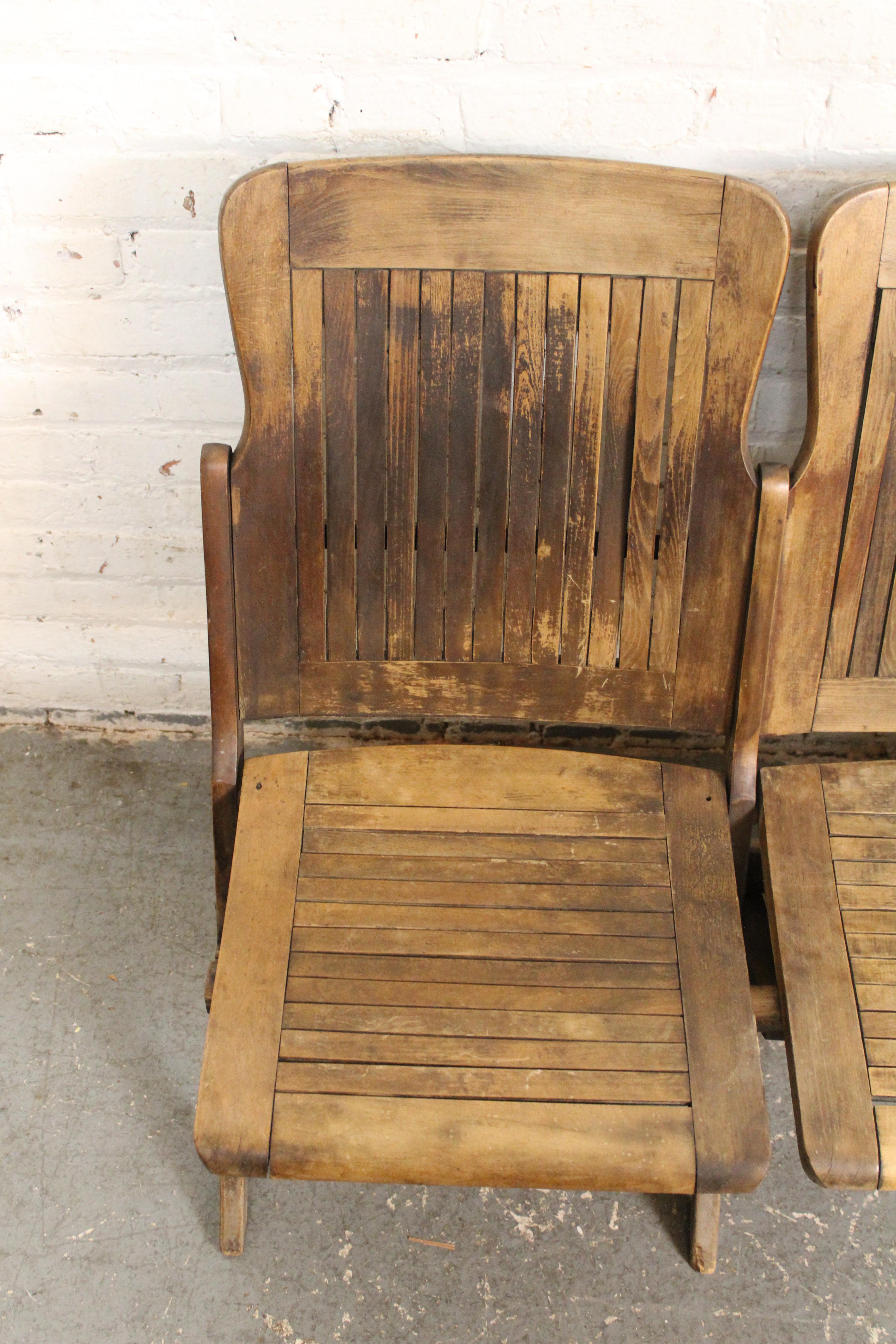 Antique Four Seat Folding Row For Sale 2