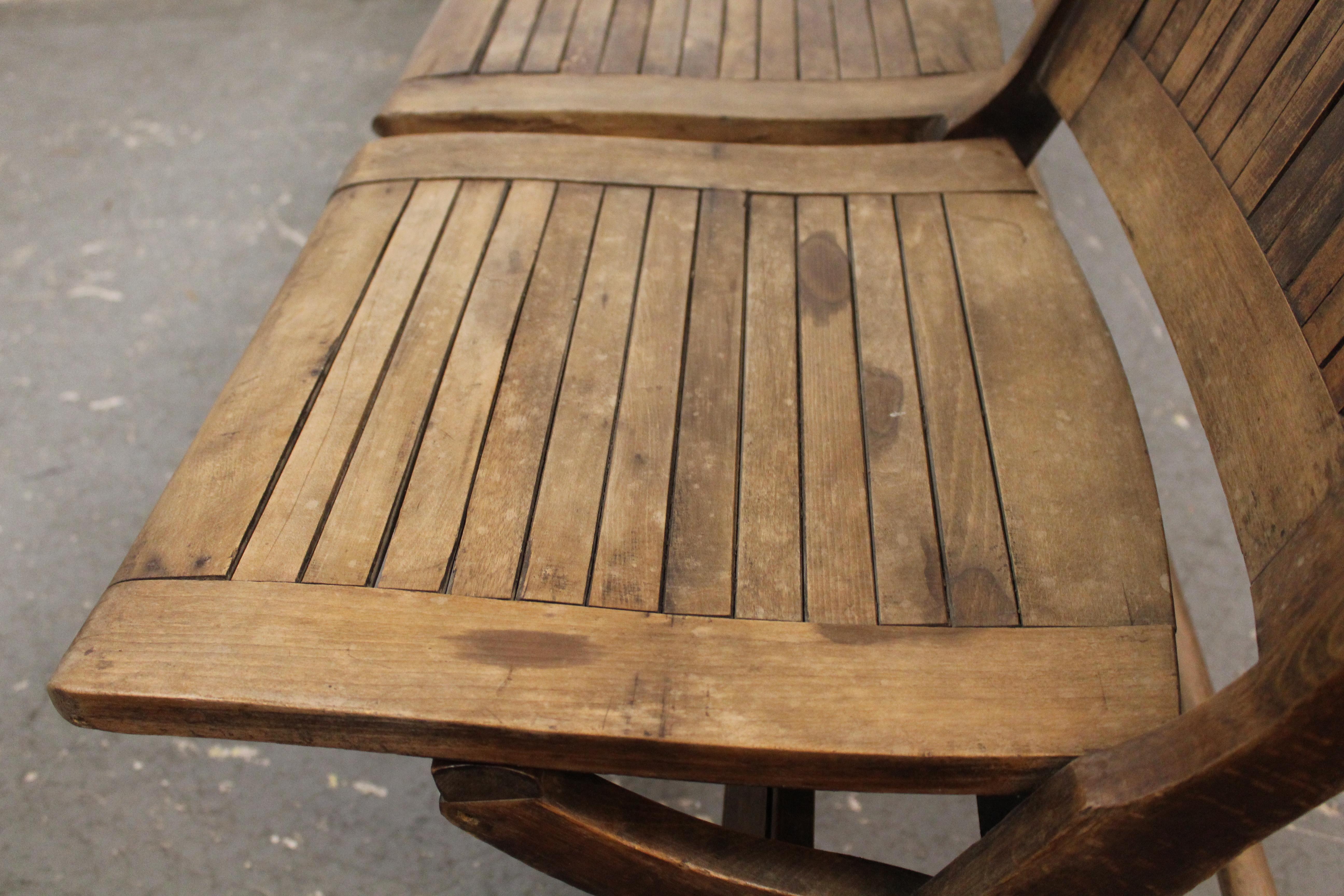 Antique Four Seat Folding Row For Sale 3