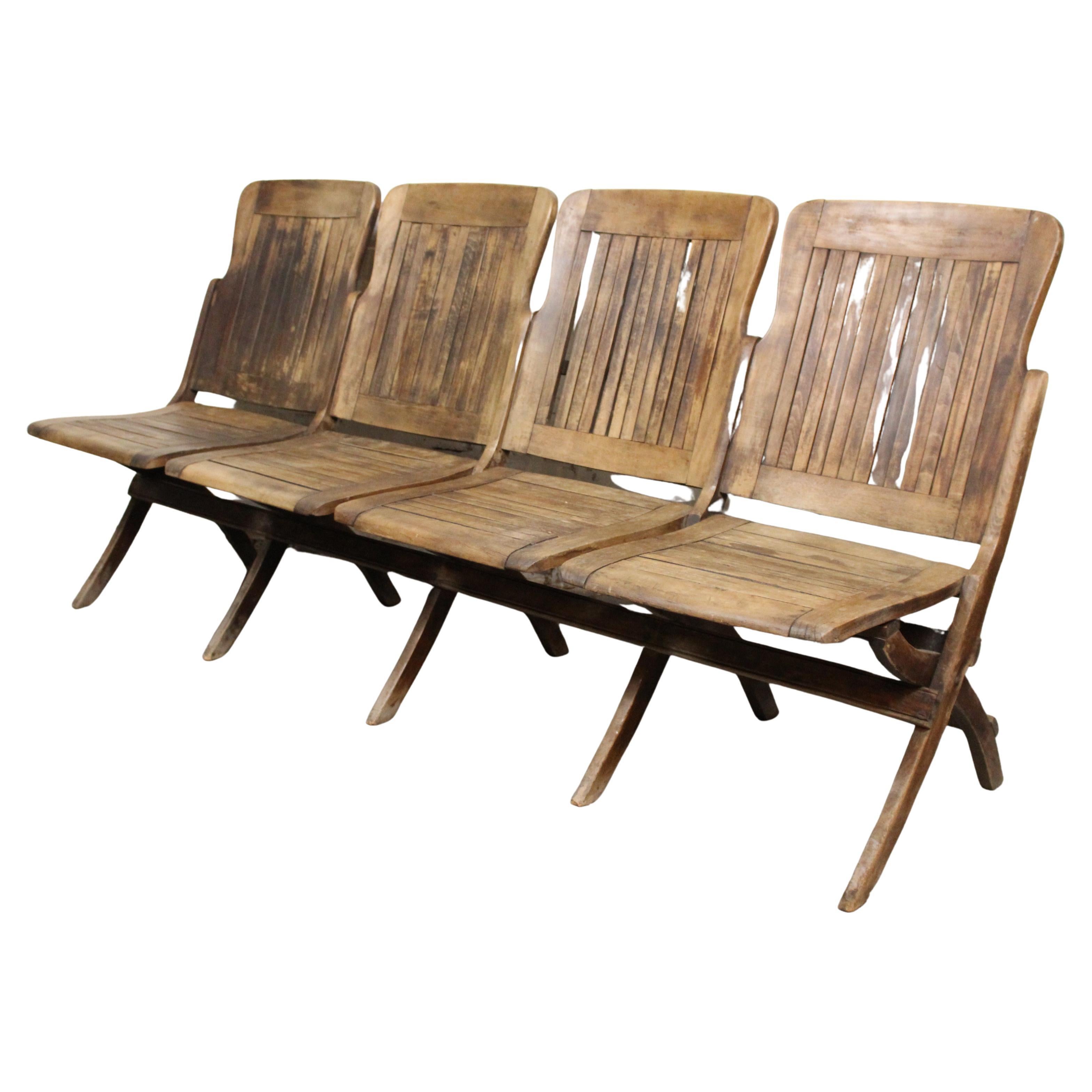 Antique Four Seat Folding Row