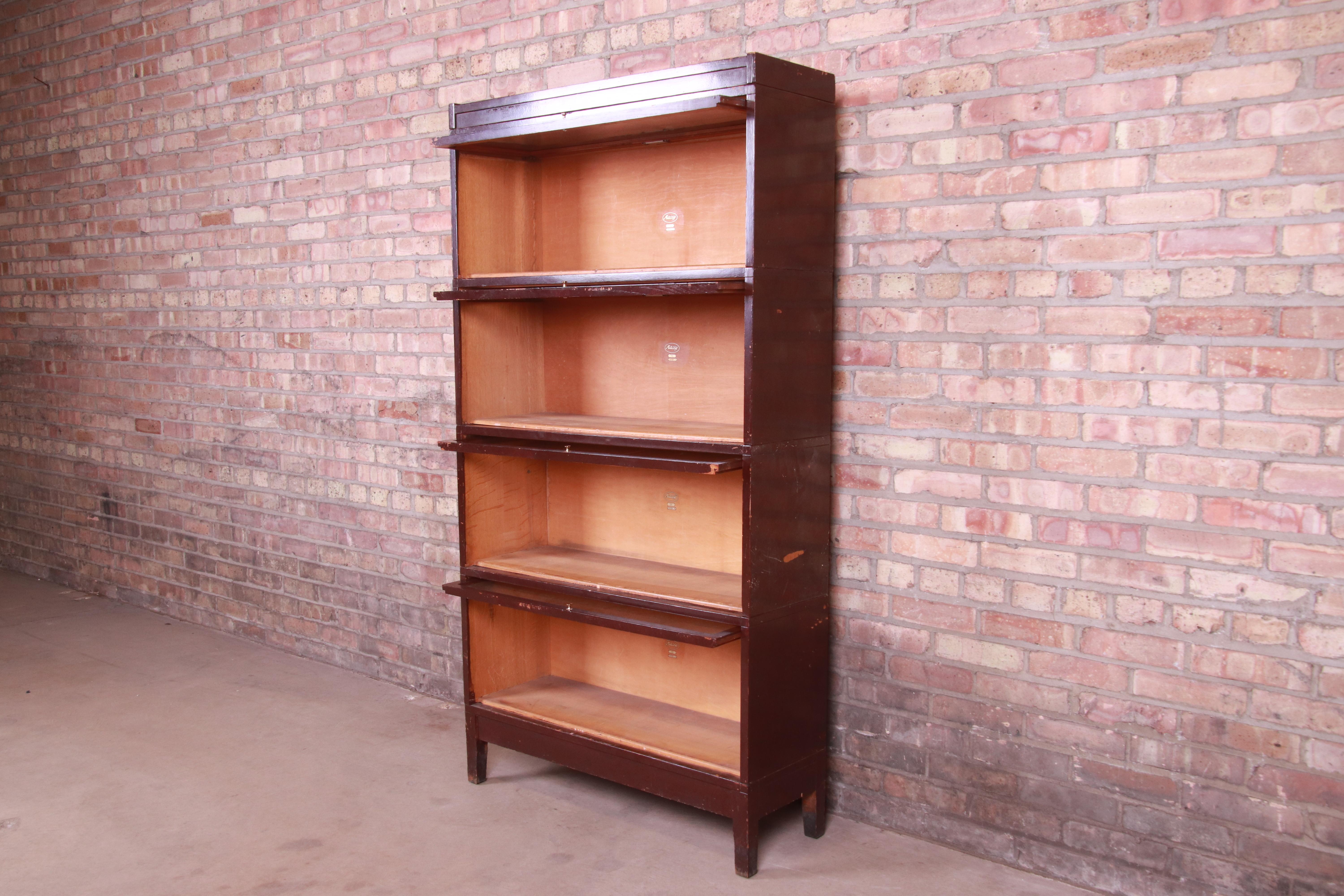 Antique Four-Stack Barrister Bookcase by Macey, Circa 1920s For Sale 1