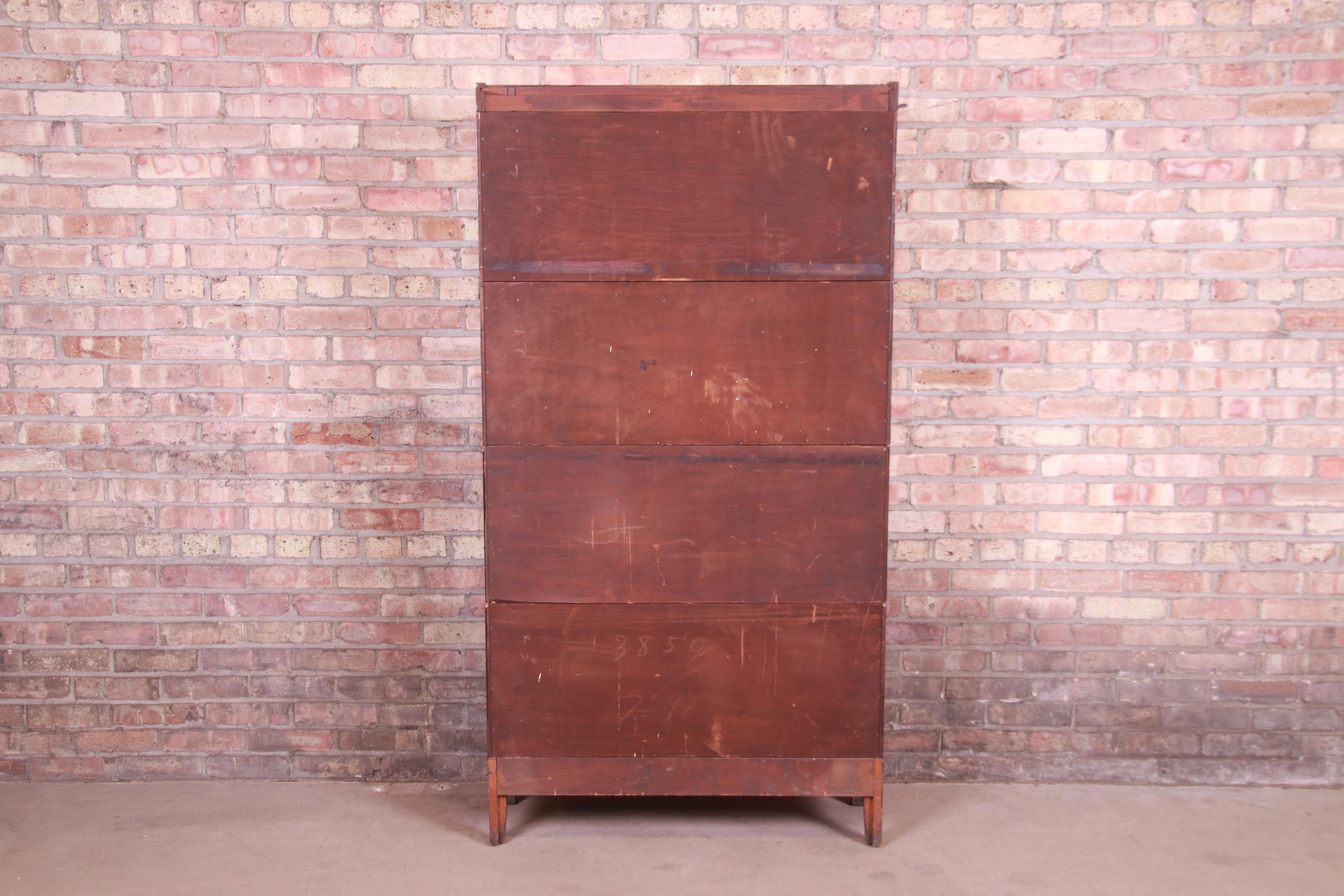 Antique Four-Stack Barrister Bookcase by Macey, Circa 1920s For Sale 7