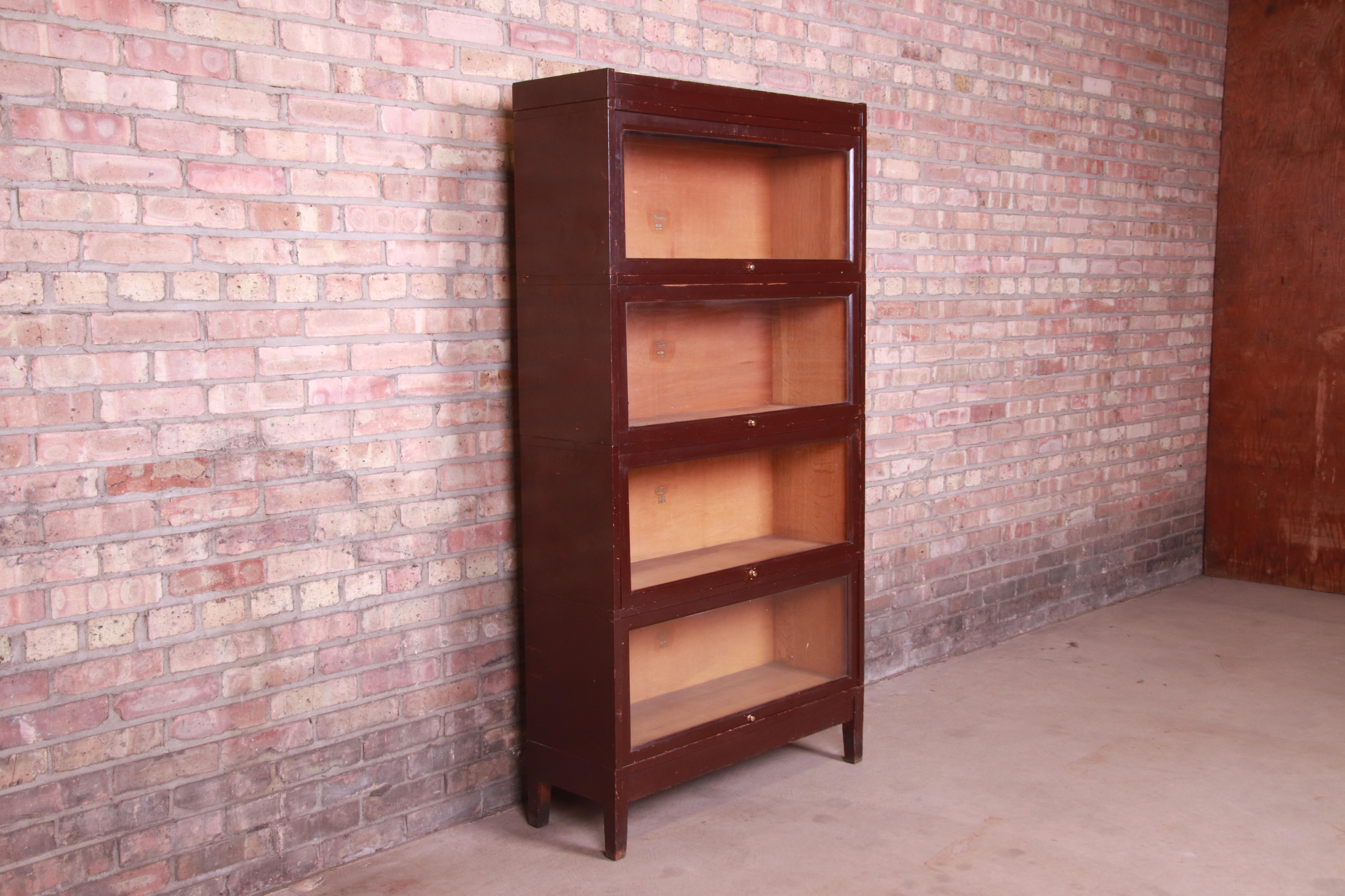 Arts and Crafts Antique Four-Stack Barrister Bookcase by Macey, Circa 1920s For Sale