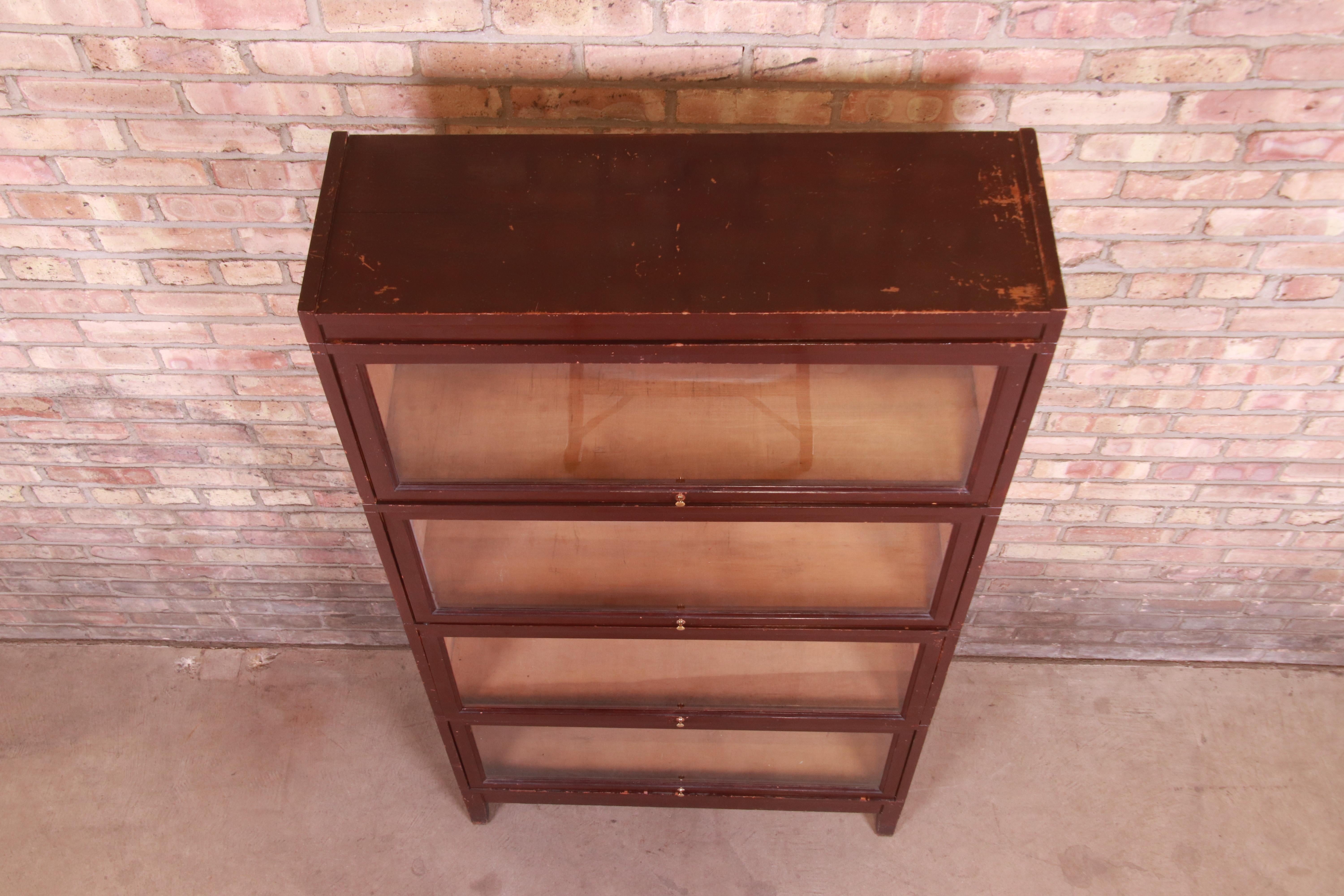 American Antique Four-Stack Barrister Bookcase by Macey, Circa 1920s For Sale
