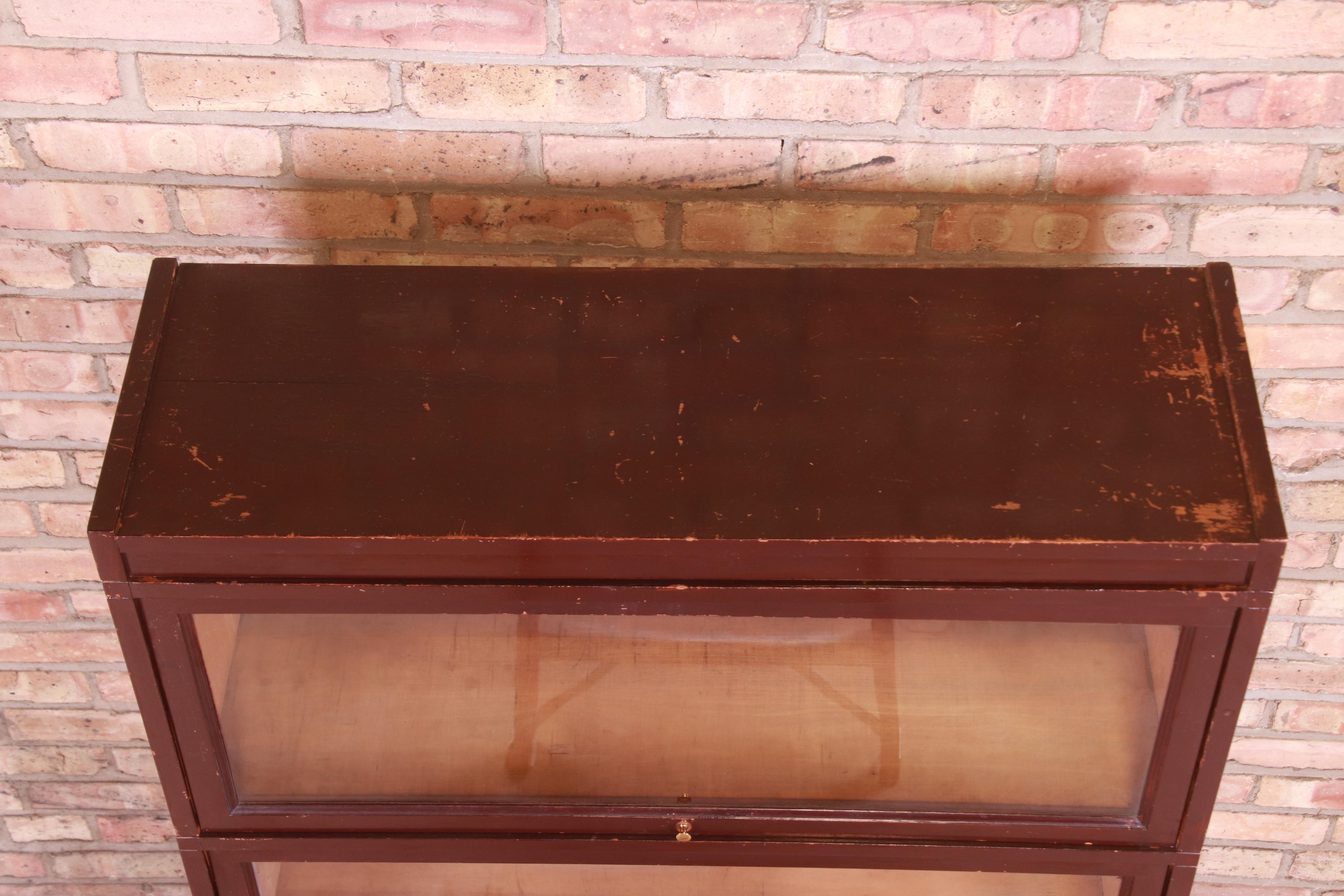 Antique Four-Stack Barrister Bookcase by Macey, Circa 1920s In Good Condition In South Bend, IN