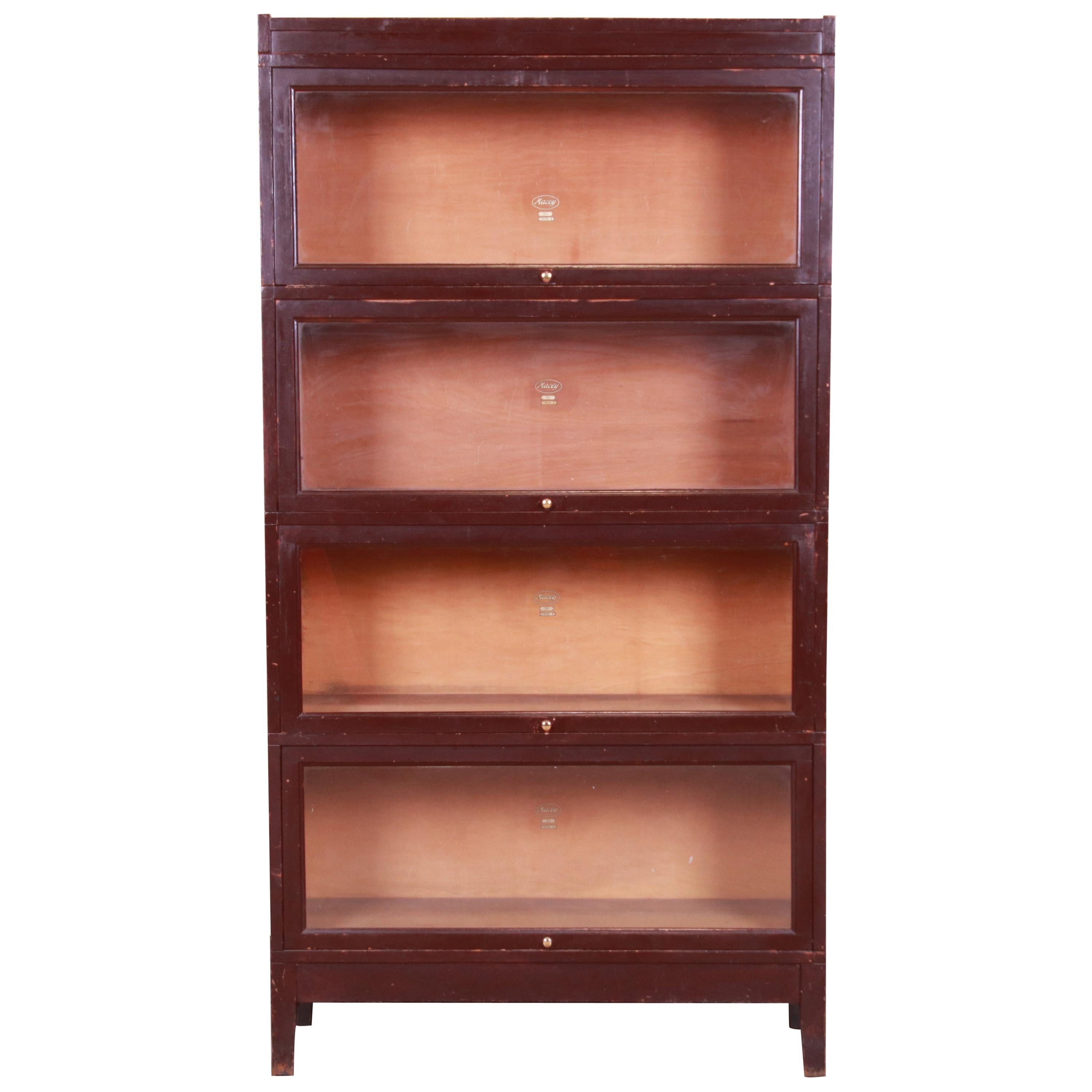 Antique Four-Stack Barrister Bookcase by Macey, Circa 1920s For Sale