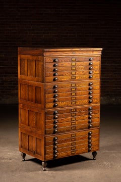 Antique Four-Stack Flat File by Economy
