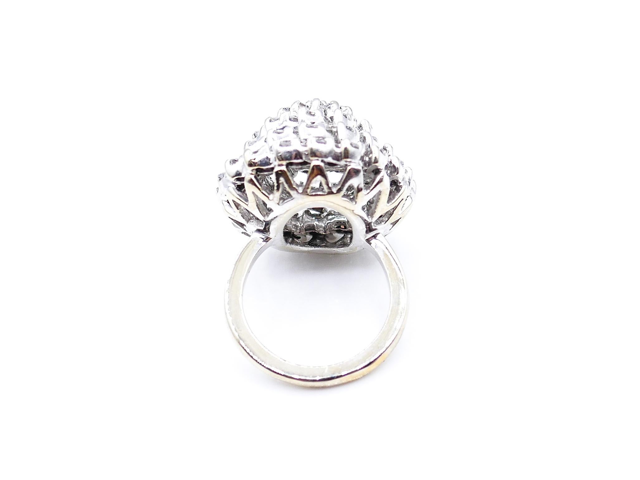 Victorian Antique Four Tier Diamond and White Gold Cocktail Ring For Sale
