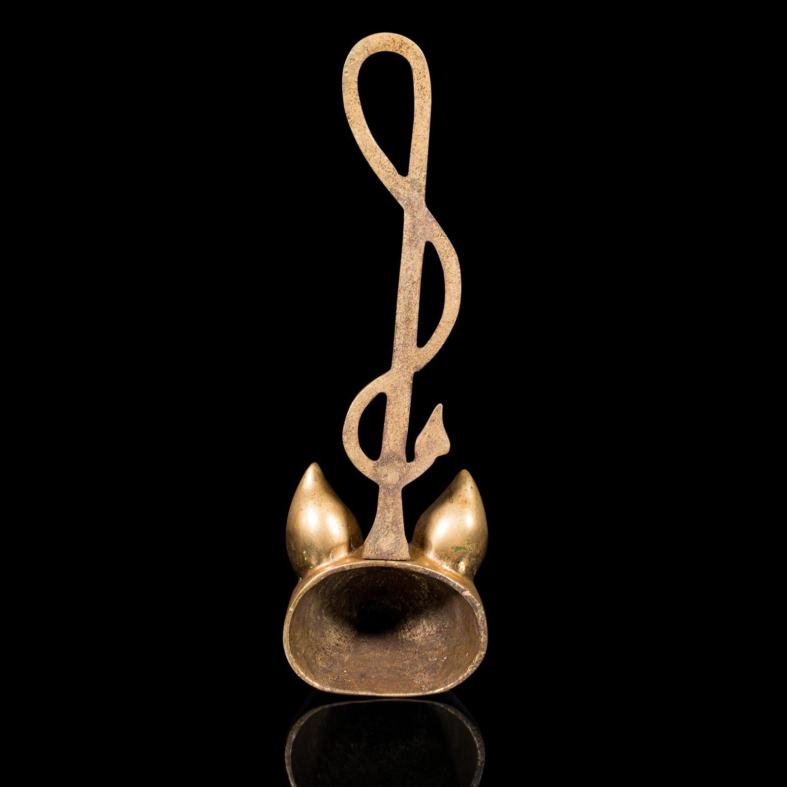Late Victorian Antique Fox Head Doorstop, English, Brass, Country House, Door Keep, Victorian