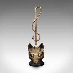 Antique Fox Head Doorstop, English, Brass, Country House Door Keeper, Circa 1920