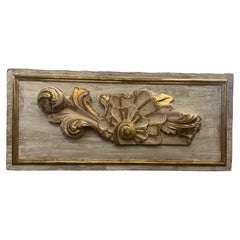 Antique Architectural Fragment with Gilt circa 1850 Framed 