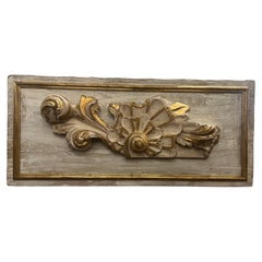 Antique Architectural Fragment with Gilt circa 1850 Framed