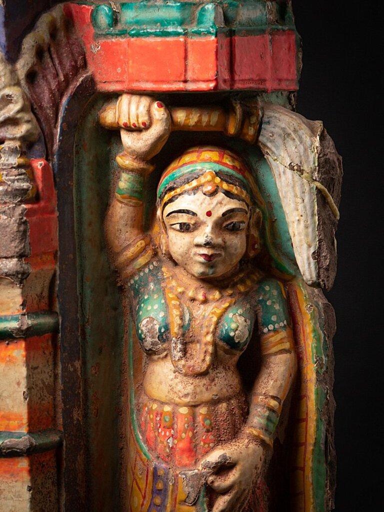 Wood Antique fragment from a Jain temple from India For Sale