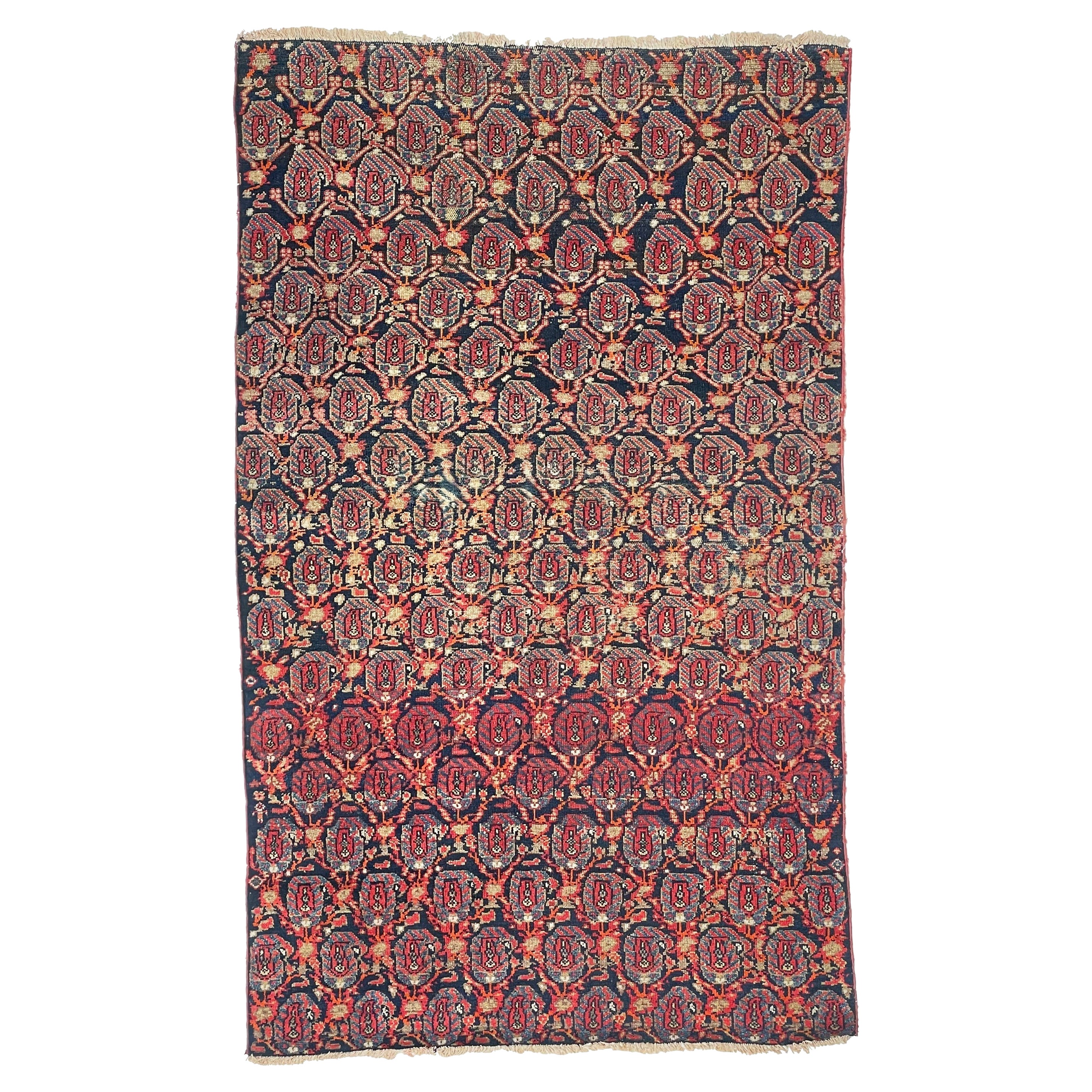 Antiker Fragment-Teppich mit Zoroastrian-Flammmuster, ca. 1930er Jahre im Angebot