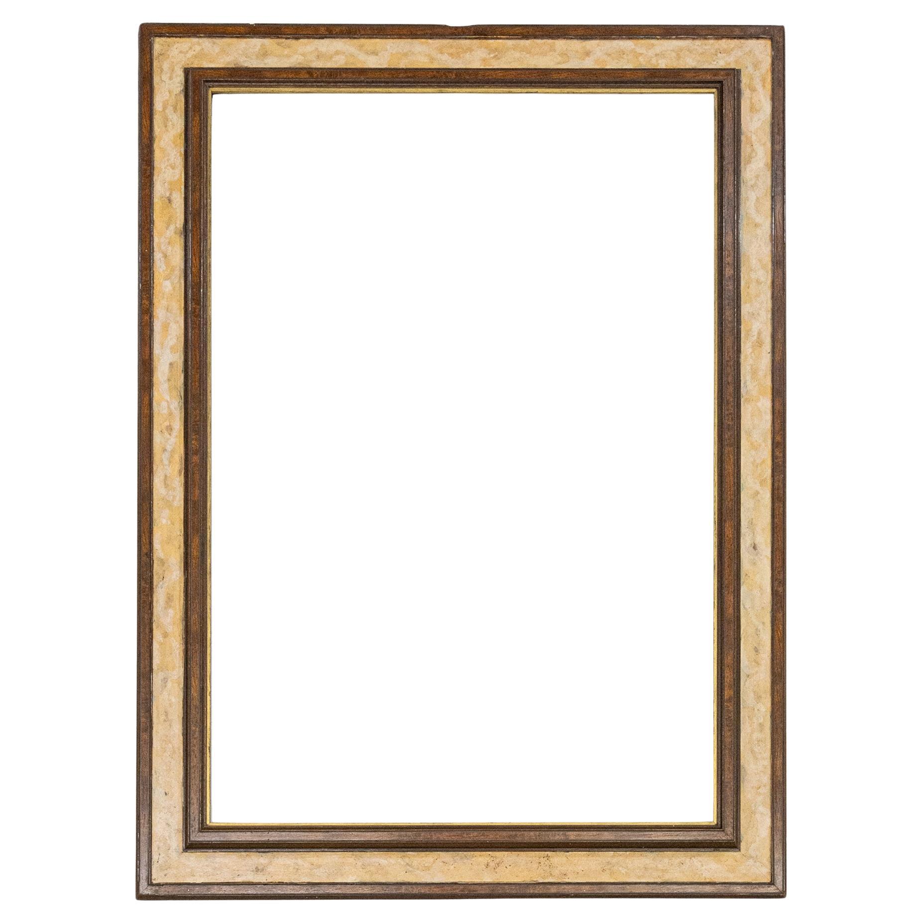 Antique Frame Lacquered in Imitation Marble For Sale