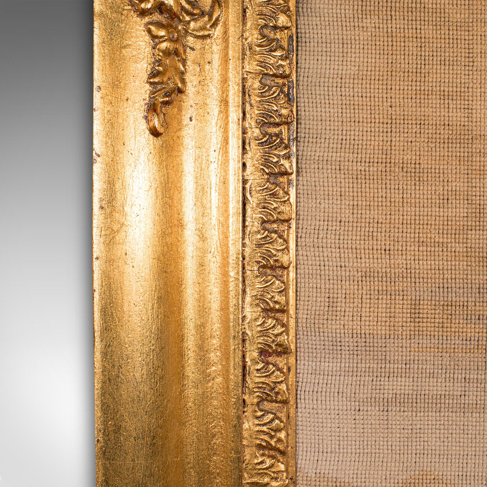 Antiker Rahmen-Wandteppich, kontinental, Nadelspitze, vergoldetes Holz, Paneel, viktorianisch im Angebot 2