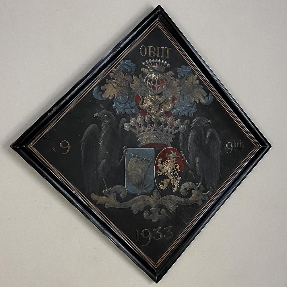 Renaissance Plaque d'armoiries ancienne encadrée en vente