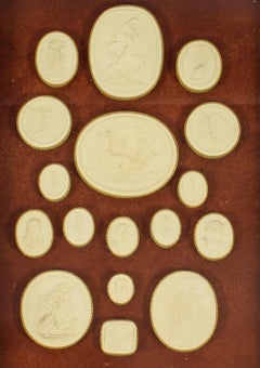 Antique framed Collection Grand Tour Classical Intaglios Early 19th C