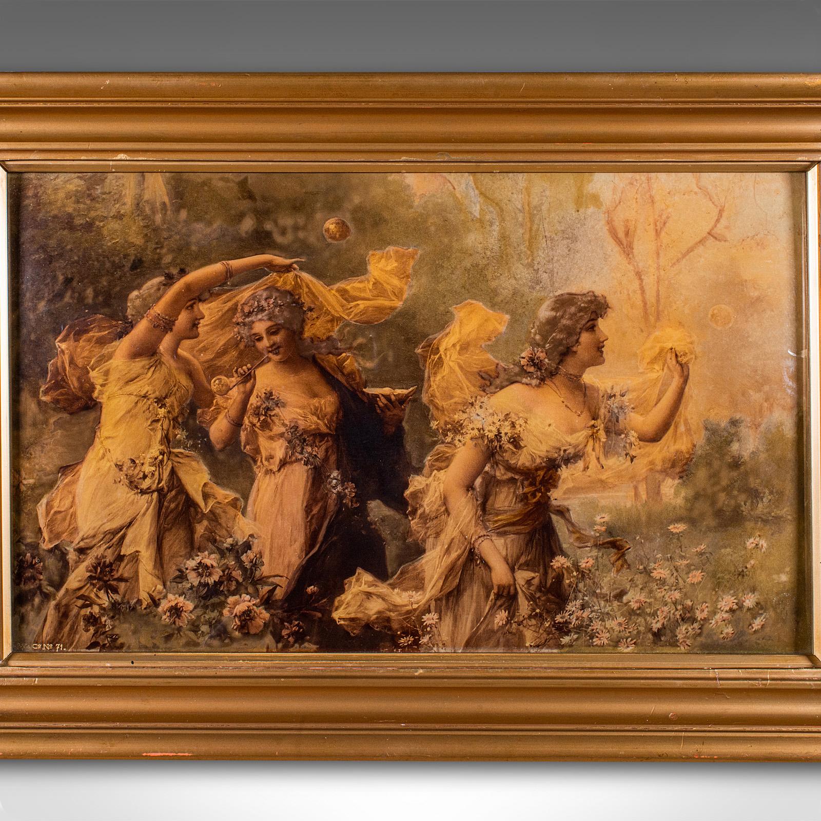Cuadro Crisóleo Antiguo Enmarcado, Inglés, Arte, Pintura Mezzotint, Victoriano Europeo en venta