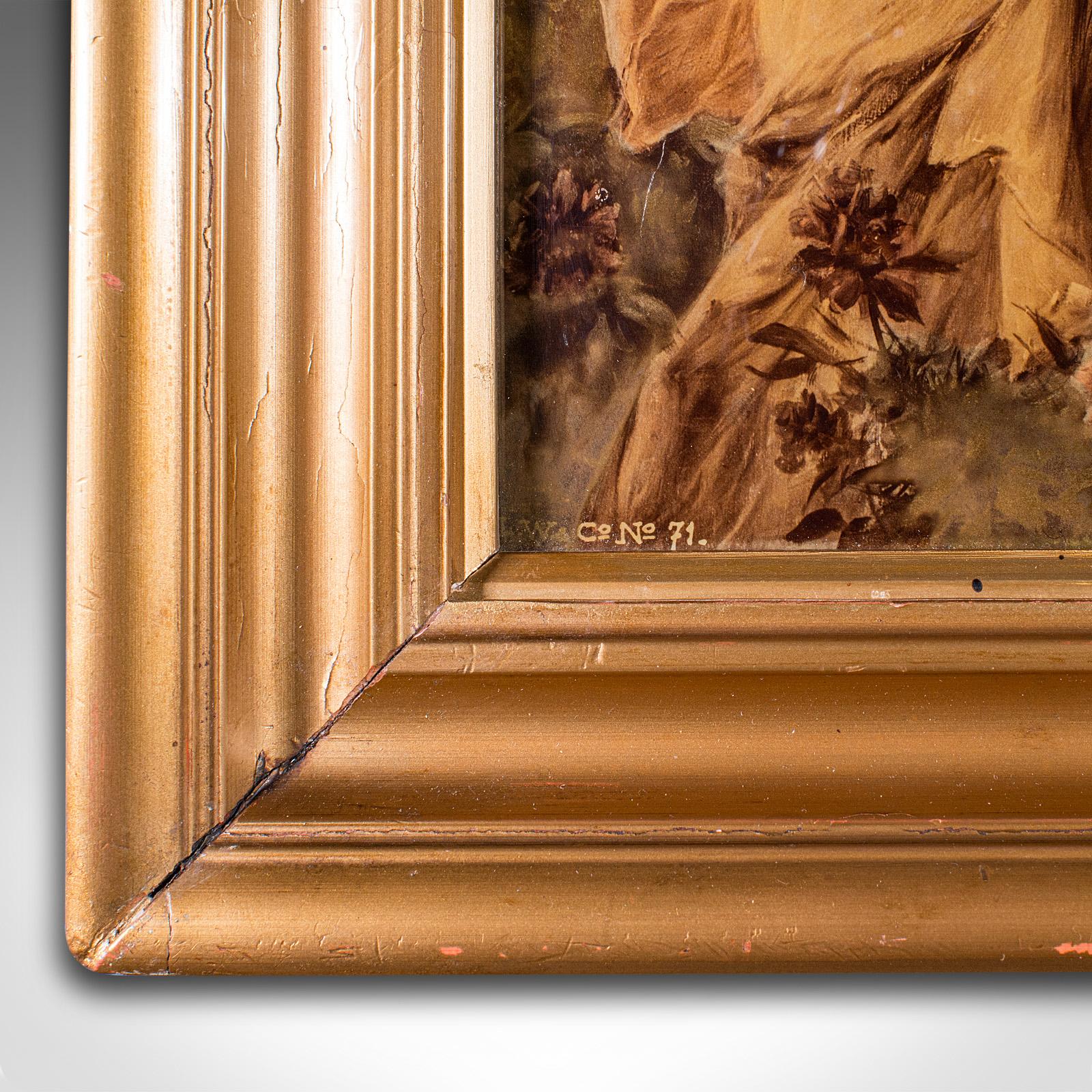 Cuadro Crisóleo Antiguo Enmarcado, Inglés, Arte, Pintura Mezzotint, Victoriano en venta 1