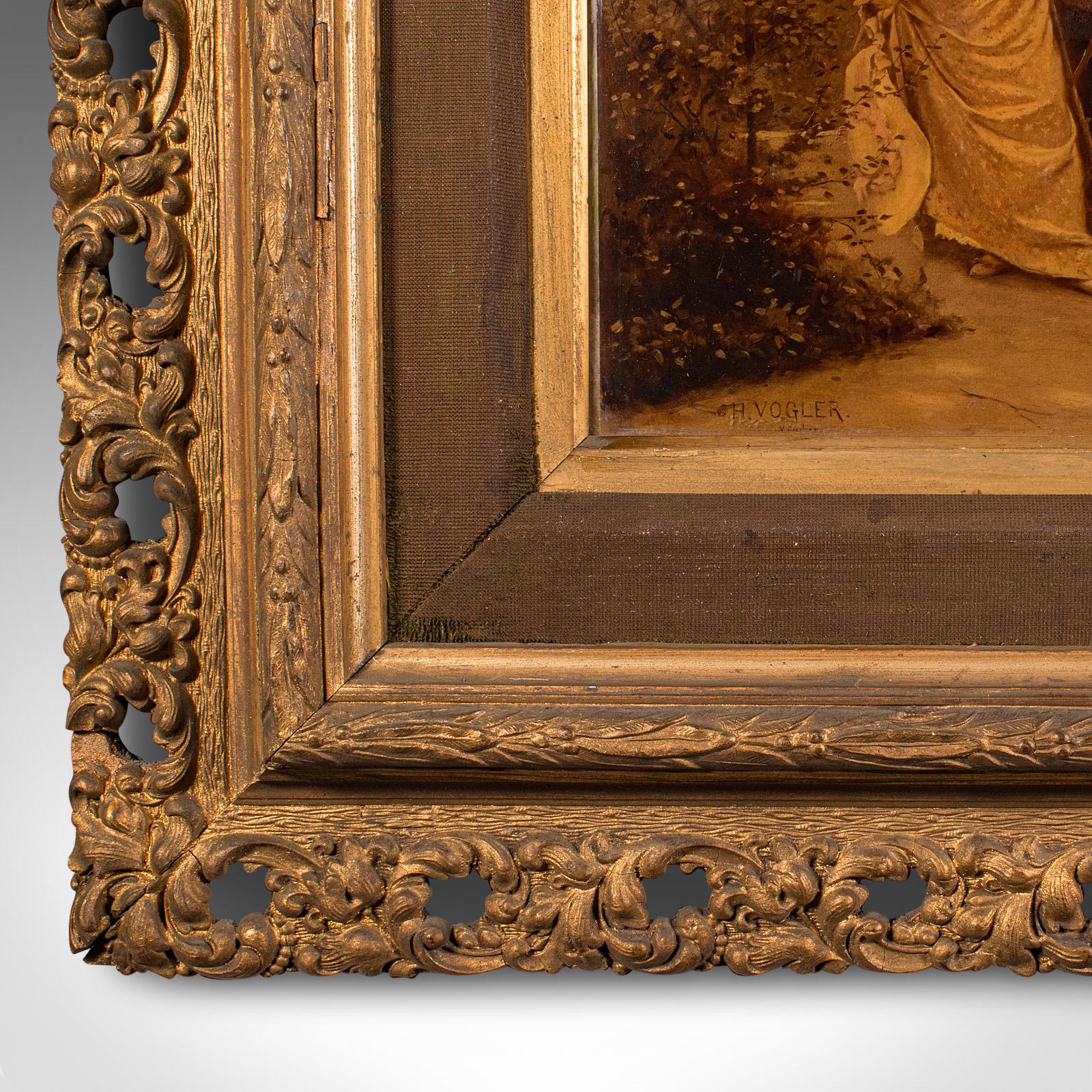 Antique Framed Crystoleum Picture, English, Mezzotint Painting, Art, Victorian 1