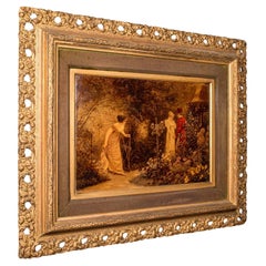 Antique Framed Crystoleum Picture, English, Mezzotint Painting, Art, Victorian