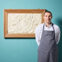 Antique Framed English Theatre Plaster Panel