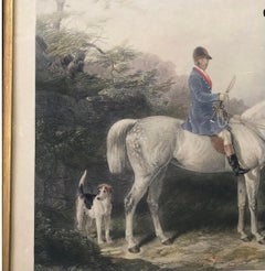 Antique Framed Etching of Mr. Will M Long on "Bertha"