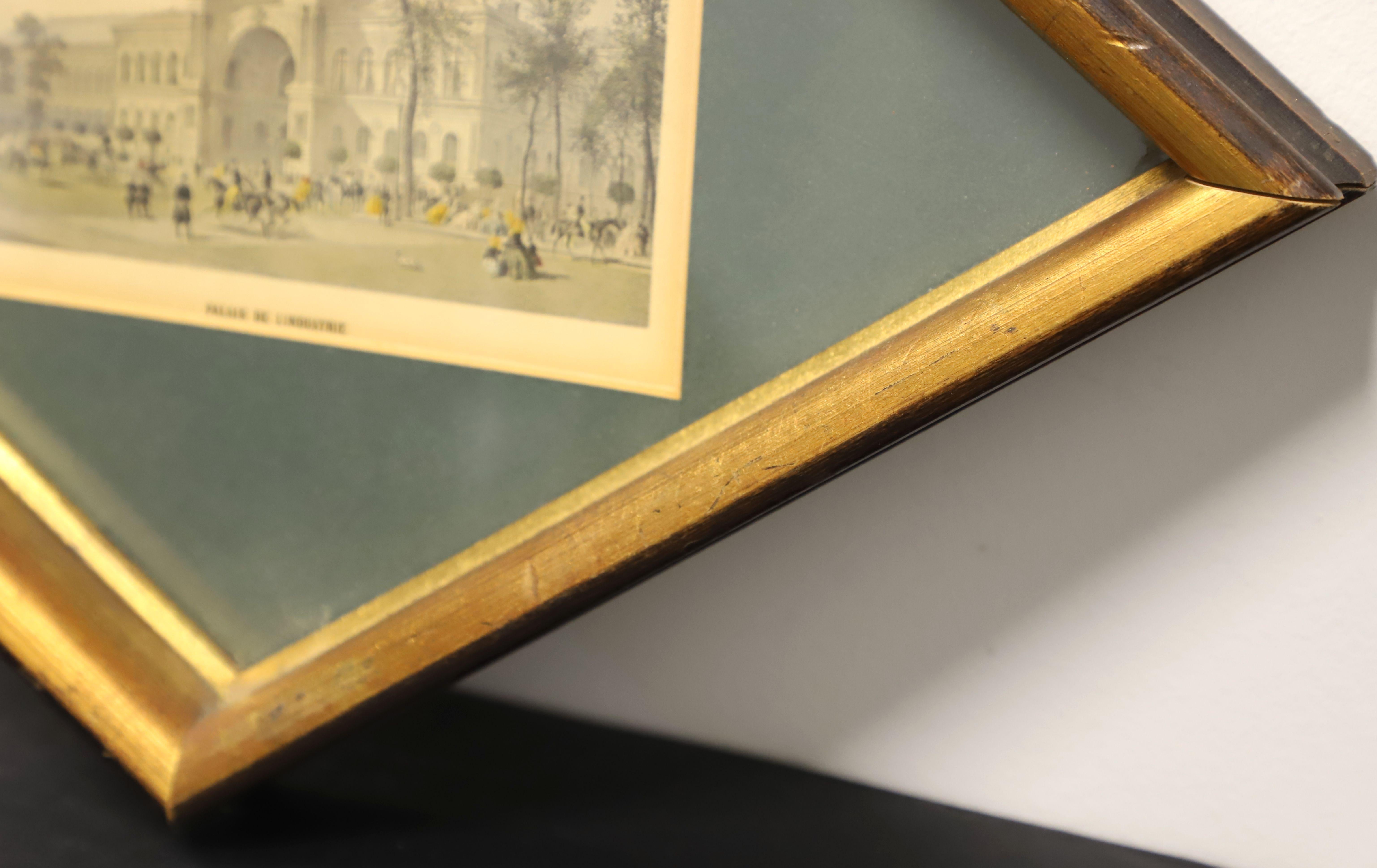 Antike gerahmte französische Postkarten historischer Gebäude in Paris, Frankreich, Paar im Zustand „Gut“ im Angebot in Charlotte, NC