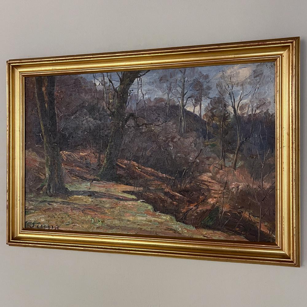 Expressionist Antique Framed Impressionist Oil on Canvas by Joseph Lagasse For Sale