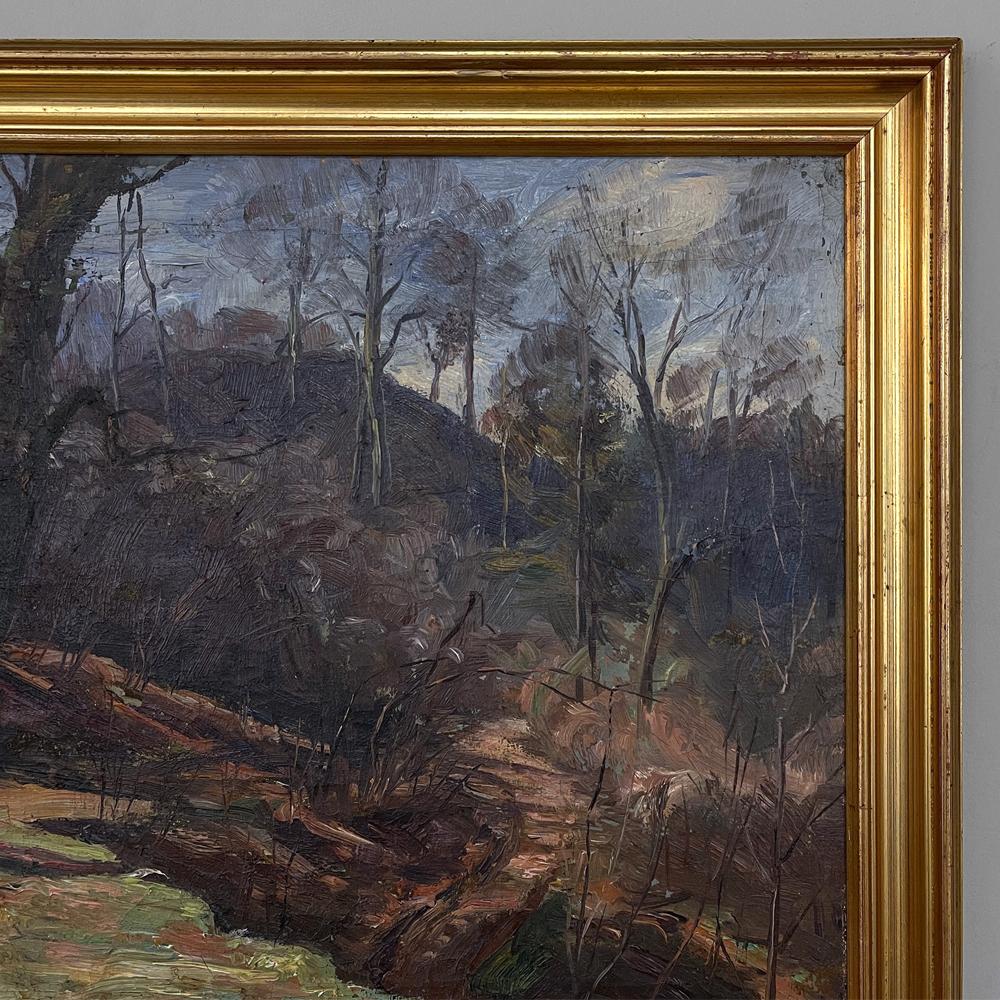 Antique Framed Impressionist Oil on Canvas by Joseph Lagasse In Good Condition For Sale In Dallas, TX