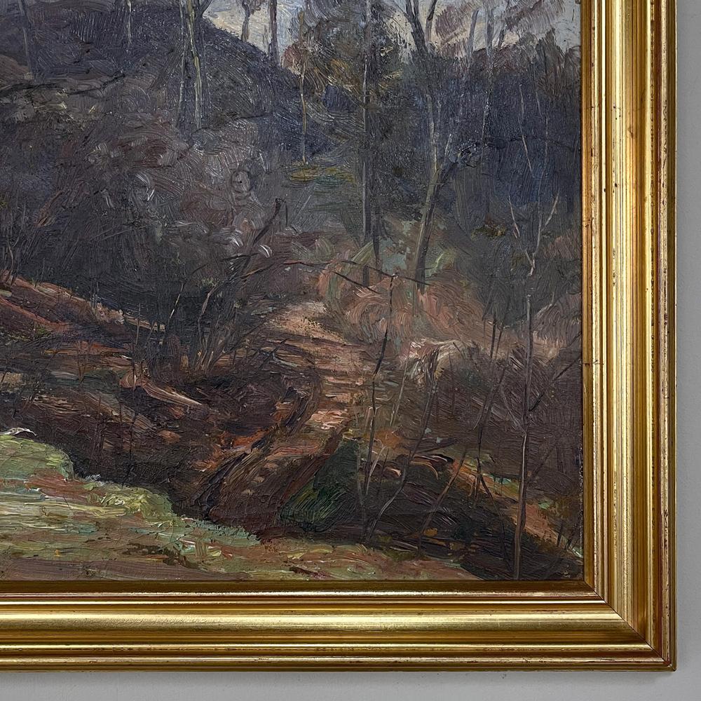Early 20th Century Antique Framed Impressionist Oil on Canvas by Joseph Lagasse For Sale