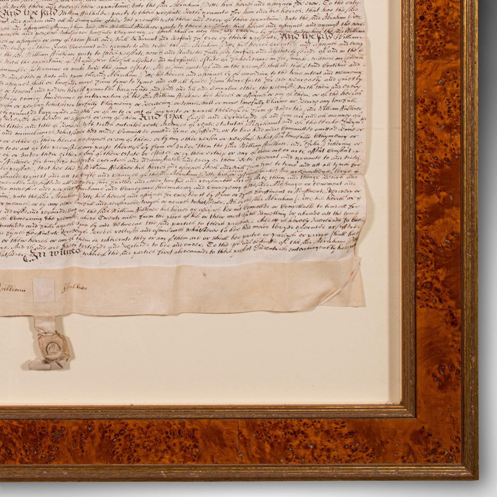 Antique Framed Indenture, English, Vellum, Document, 17th Century, Dated 1671 For Sale 1