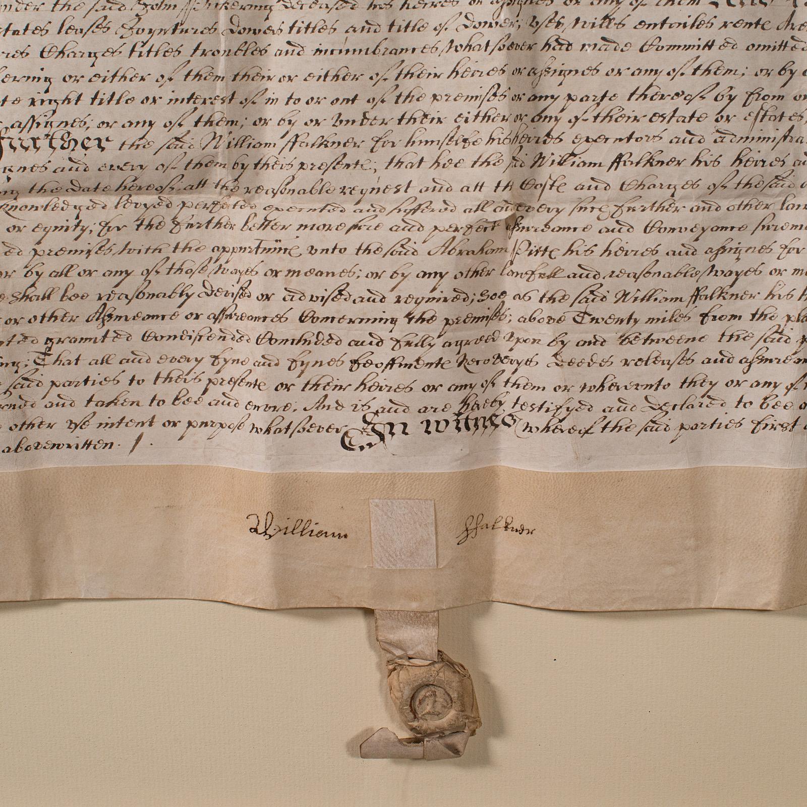 Antike gerahmte Abmachung, Englisch, Vellum, Dokument, 17. Jahrhundert, datiert 1671 im Angebot 2