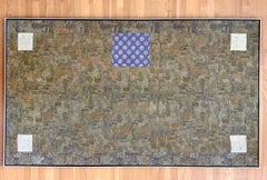 Antique Framed Japanese Silk Kesa Monk's Robe Edo Period