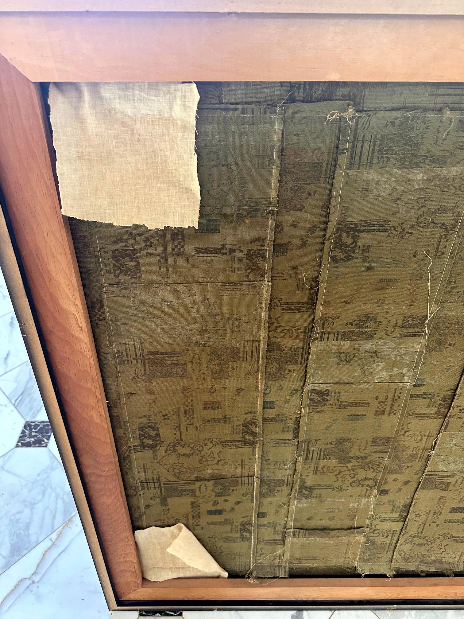 Antique Framed Japanese Silk Kesa Monk's Robe Edo Period For Sale 14