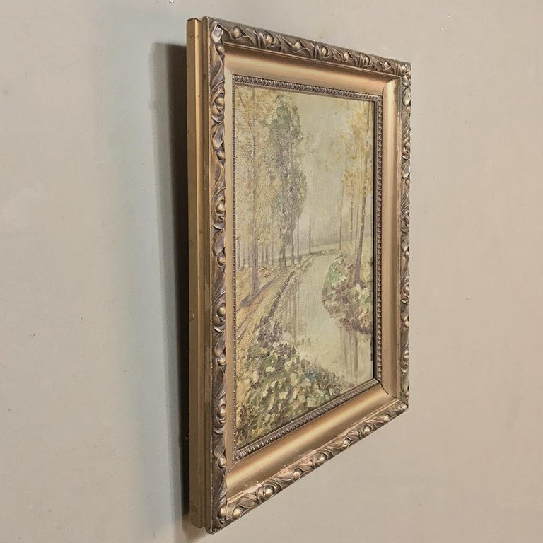 Aesthetic Movement Antique Framed Landscape Oil Painting on Canvas For Sale