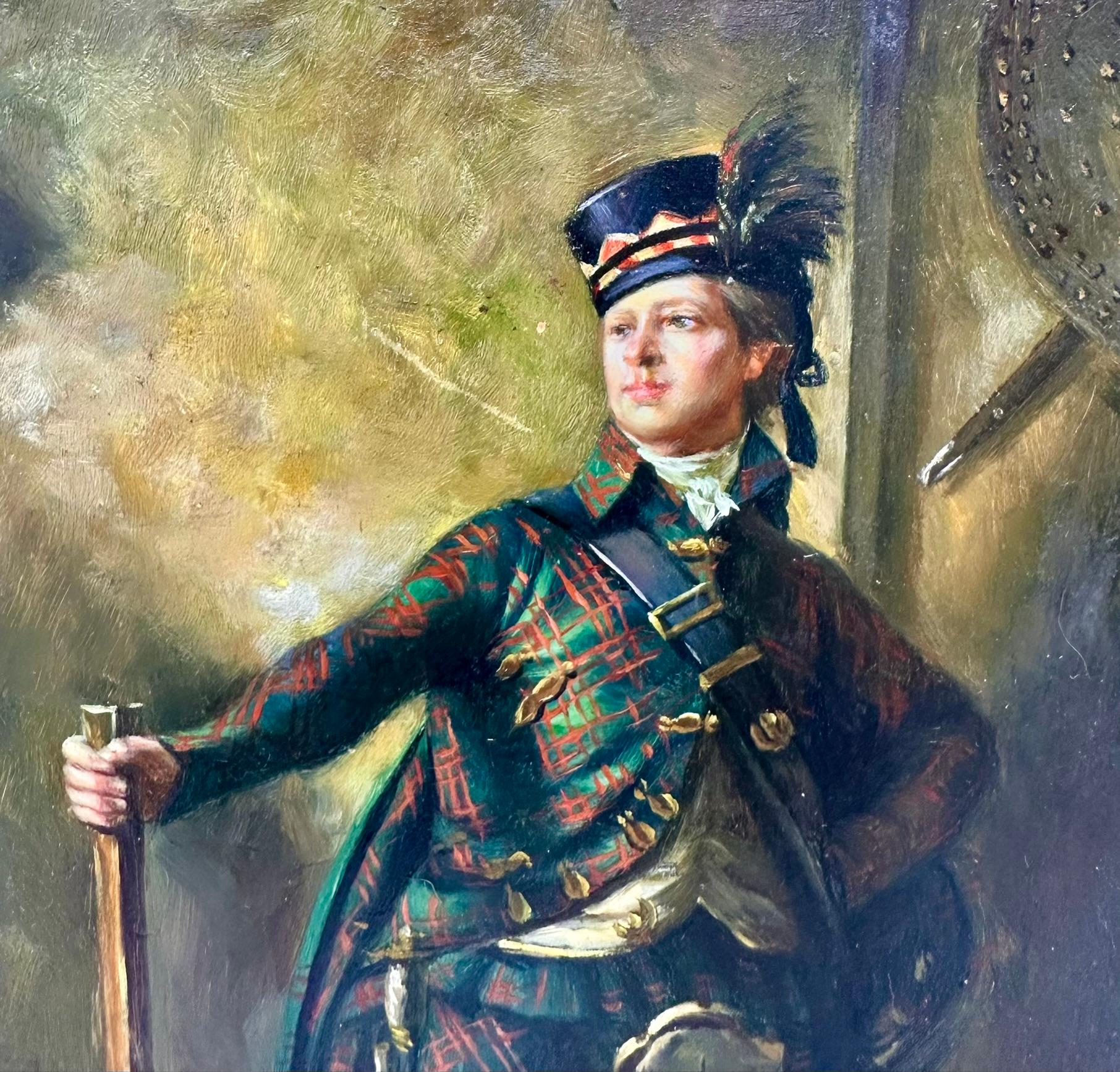 Antique Framed Oil on Canvas Painting of a Scottish Highlander. In Good Condition In New Orleans, LA