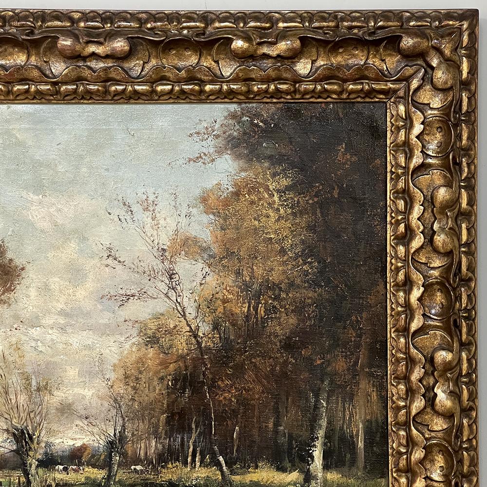 20ième siècle Peinture à l'huile ancienne encadrée par Francois De Lalande en vente