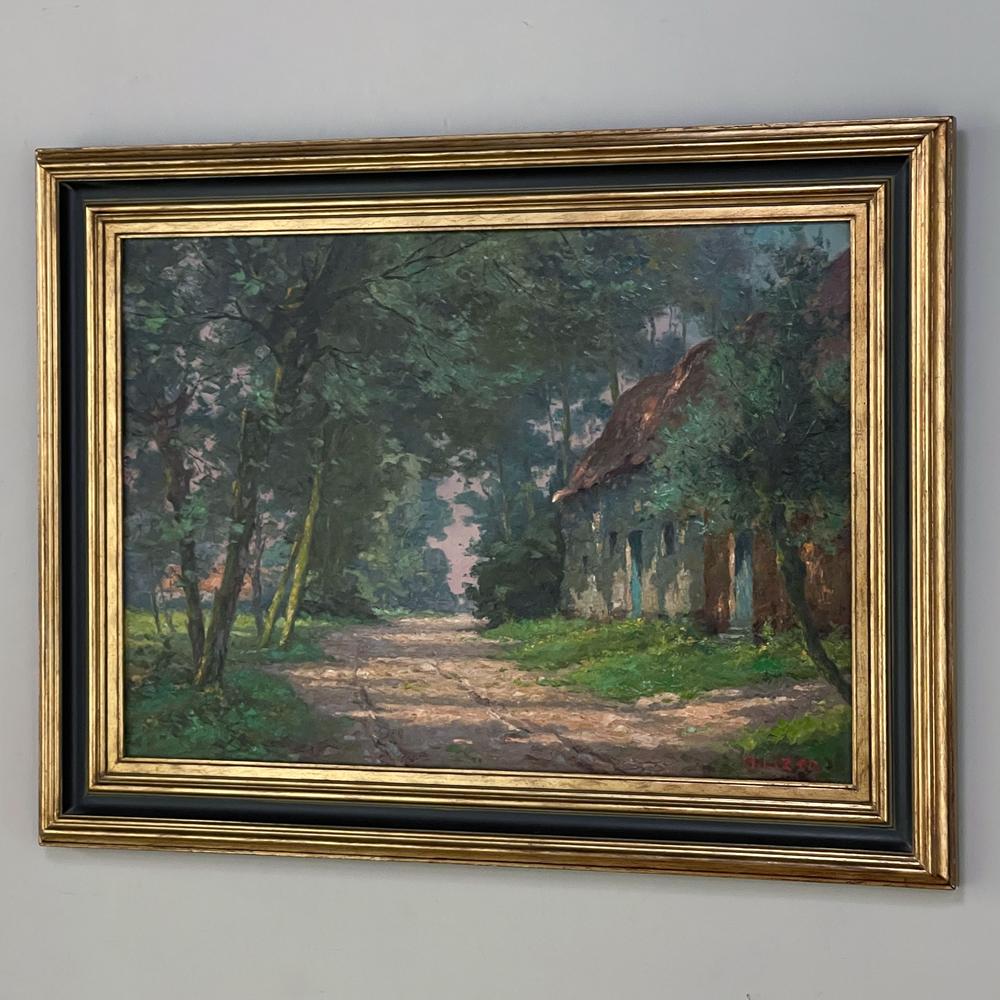 Aesthetic Movement Antique Framed Oil Painting by Marcel Lizen For Sale