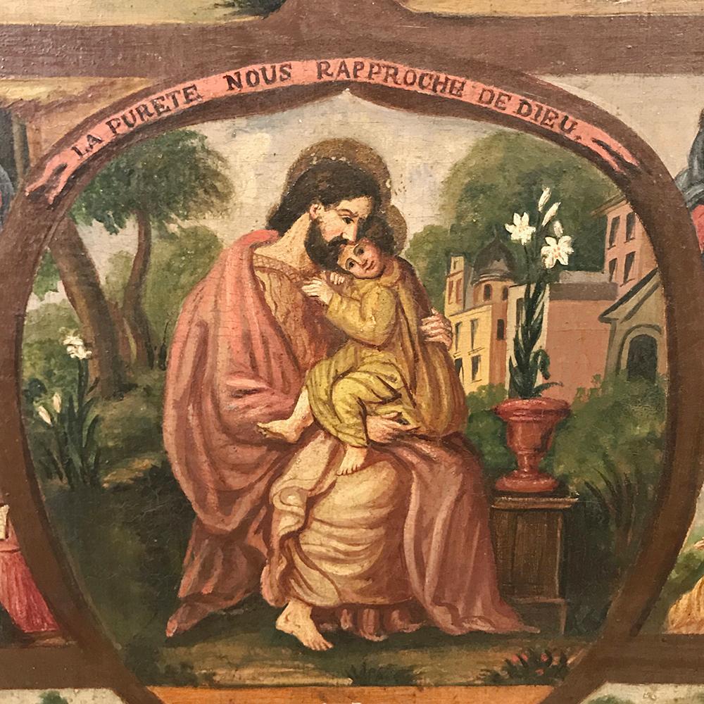 Antique Framed Oil Painting, Montage of Saint Joseph's Life For Sale 3