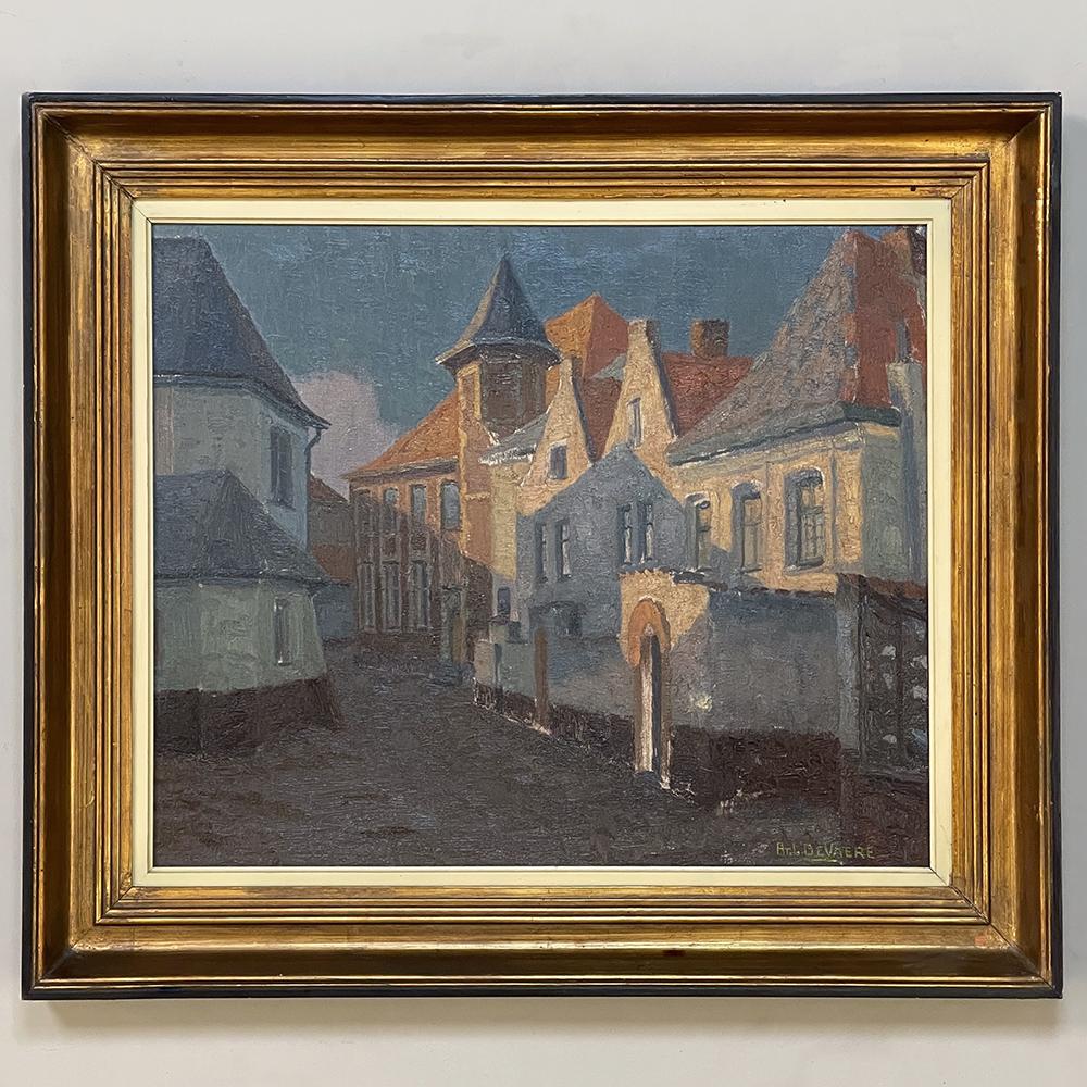 Expressionist Antique Framed Oil Painting on Board by Antoon DeVaere For Sale
