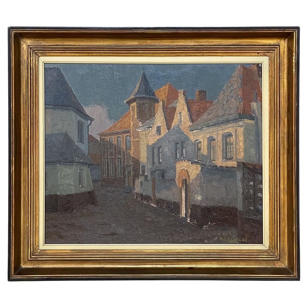 Antique Framed Oil Painting on Board by Antoon DeVaere