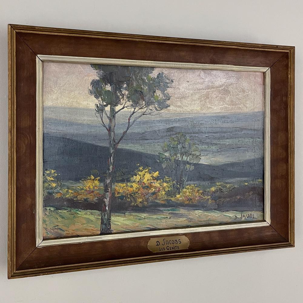 Expressionist Antique Framed Oil Painting on Board by Dieudonné Jacobs For Sale