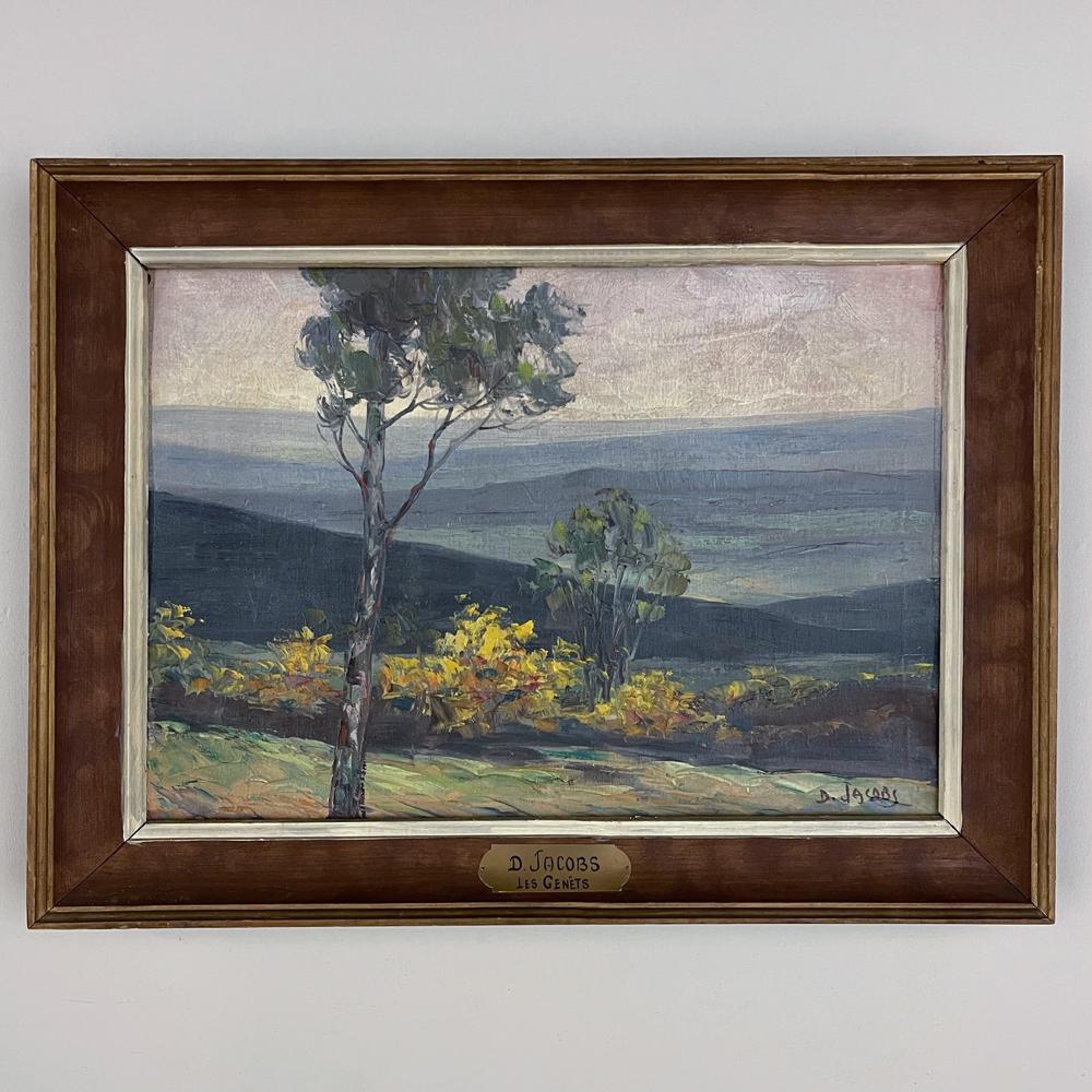 Belgian Antique Framed Oil Painting on Board by Dieudonné Jacobs For Sale