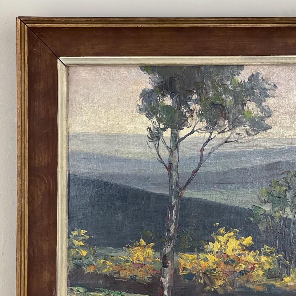 Hand-Painted Antique Framed Oil Painting on Board by Dieudonné Jacobs For Sale