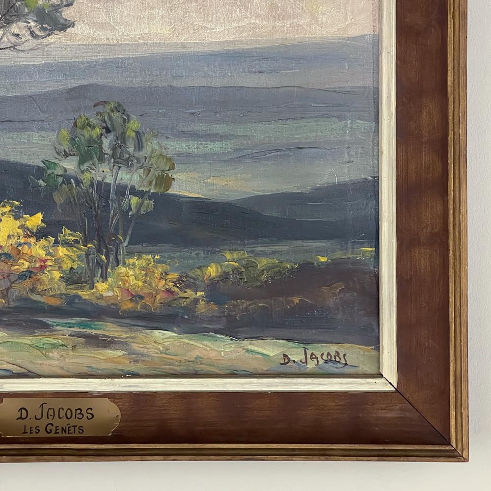 20th Century Antique Framed Oil Painting on Board by Dieudonné Jacobs For Sale
