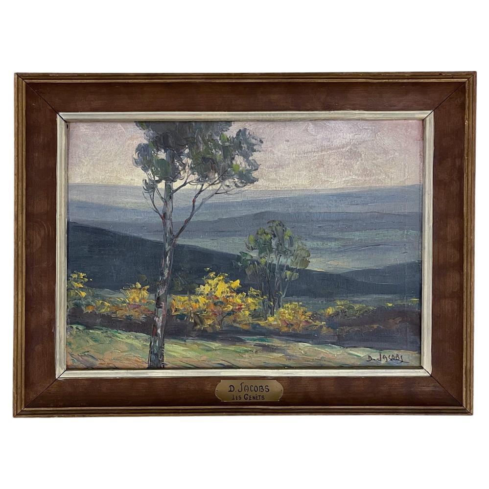 Antique Framed Oil Painting on Board by Dieudonné Jacobs For Sale