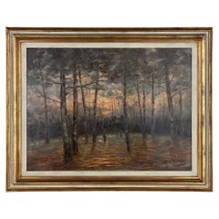 Antique Framed Oil Painting on Board by Dieudonné Jacobs